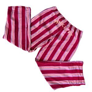 PINK Victoria's Secret Striped Pajama Pants - Red and Pink